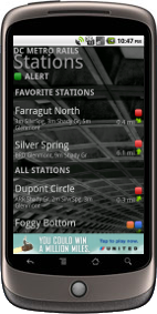 Stations list screenshot